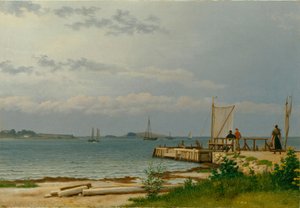 Vue sur Koster depuis la jetée de Kallehave - Christoffer Wilhelm Eckersberg