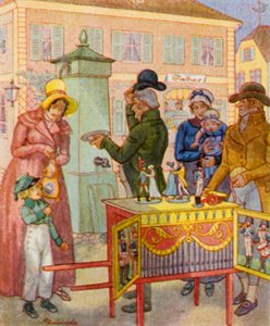 Leierkasten Mit Tanzpuppen / Orgue de Barbarie avec marionnettes dansantes