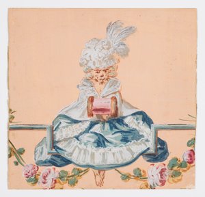 Singe femelle en robe rococo