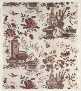 Fragment de coton imprimé à la planche de bois