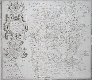 Carte du Wiltshire, gravée par William Web, publiée en 1645