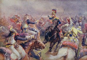 La Charge de la Brigade Lourde contre les Cuirassiers Français à Waterloo, de 
