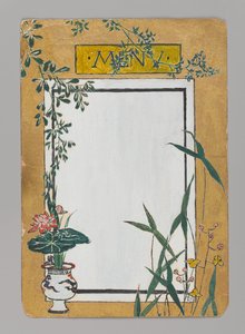 Carte de menu avec bambou et fleurs, ca. 1880 - Christopher Grant La Farge