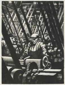 Fabrication du moteur, 1917 - Christopher Richard Wynne Nevinson