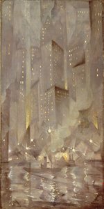 New York de Nuit, c.1922 - Christopher Richard Wynne Nevinson