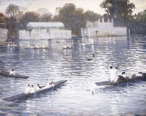 Dimanche soir, barques sur la Tamise à Henley, 1924 - Christopher Richard Wynne Nevinson
