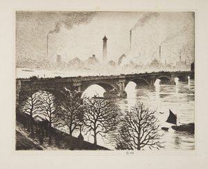 Pont de Waterloo depuis une fenêtre du Savoy, pub.1925 - Christopher Richard Wynne Nevinson