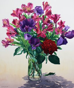 Fleurs avec rose rouge - Christopher Ryland