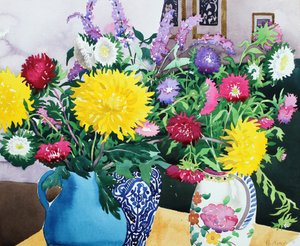 Intérieur avec des asters - Christopher Ryland