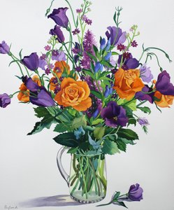 Fleurs orange et violettes