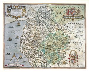 Carte de Westmorland et Cumberland - Christopher Saxton