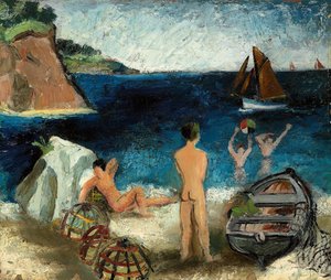 Baigneurs près de la mer, Tréboul - Christopher Wood