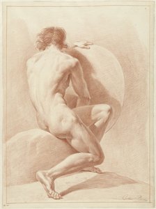 Homme nu assis, vu de dos - Chrétien Dubois