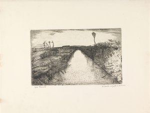 Paysage avec canal