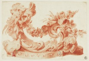 Design ornemental avec des fleurs - Circle of Jean Baptiste Pillement