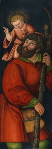 Allemand : Der heilige Christophorus Saint Christopher - Circle of Lucas Cranach the Elder