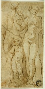 Vénus et Cupidon - Circle of Parmigianino