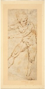 Un homme nu debout - Circle of Raphael