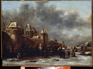 Château au bord de la rivière - Claes  Molenaer