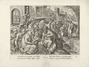 Paul convertit les femmes de Philippes (Handelingen van de apostelen) - Claes Jansz. Visscher (II) (attributed to workshop of)
