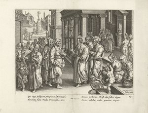 Paul discute avec le magicien Elymas (Handelingen van de apostelen, Acta Apostolorum) - Claes Jansz. Visscher (II) (workshop of)