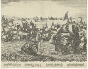 Bataille navale à Duins, 1639 - Claes Jansz. Visscher (II) (workshop of)