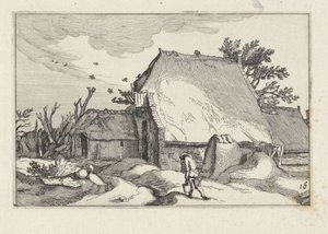 Ferme et homme avec deux seaux - Claes Jansz. Visscher (II)