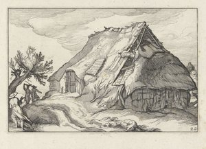 Ferme avec toit de chaume effondré - Claes Jansz. Visscher (II)