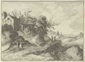 Chapelle sur un chemin sinueux - Claes Jansz. Visscher (II)