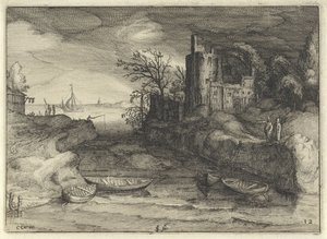 Paysage avec chaloupes