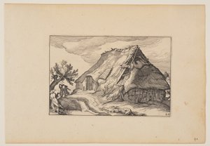 Une grange, de Paysages (Verscheyden aerdige Lanthuysen...)