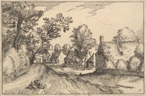 Un chemin de village, planche 7 de Regiunculae et Villae Aliquot Ducatus Brabantiae - Claes Jansz Visscher