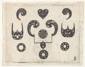 Gravure en noir avec divers motifs, vers 1620 - Claes Jansz Visscher