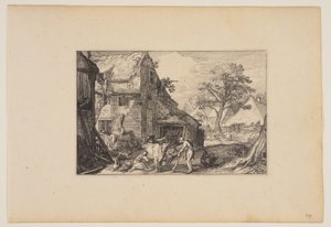 Cour de ferme, avec l