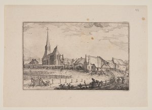 Le village de Zandvoort, vu des environs de Haarlem (Plaisante Plaetsen) - Claes Jansz. Visscher