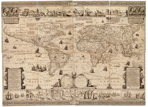 La feuille est un composite de huit sections et une gravure, collée sur carton. Échelle : environ 1:35,000,000.