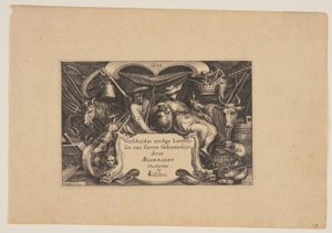 Page de titre, tirée de Paysages (Verscheyden aerdige Lanthuysen...) - Claes Jansz. Visscher