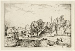 Road into a Village, plate nineteen after Pictures of Farms, Country Houses and Rustic Villages (Praediorum villarum et rusticarum casularum icones) - Claes Jansz. Visscher II