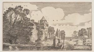 La "Petite Houtpoort" à Haarlem, extrait de Paysages (Playsante Lantschappen) - Claes Jansz. Visscher II