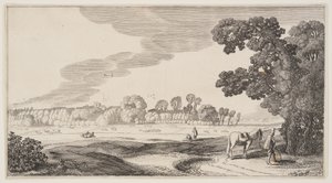 Vue de pâturages, extrait de Paysages (Playsante Lantschappen) - Claes Jansz. Visscher II