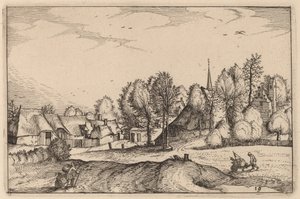 Route vers un village - Claes Jansz Visscher after Johannes van Doetechum, the Elder after Lucas