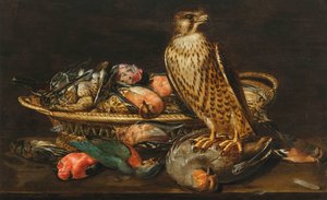 Clara Peeters Nature morte au faucon pèlerin et aux oiseaux