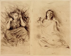 Enfance / Fille avec collier de sorbier (?) Broderie / Réveil - Clara Siewert