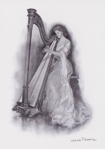 Femme jouant de la harpe