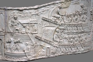 Les galères romaines. Détail de relief de la Colonne de Trajan - Classical Antiquities