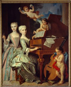 Adelaide de Gueidan et sa sœur au clavecin - Claude Arnulphy