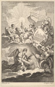 Frontispice, de La Construction de Saint-Sulpice par Alexis Piron - Claude Augustin Duflos