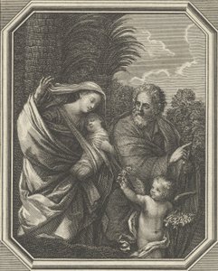 La fuite en Égypte, la sainte famille marchant avec le jeune Jean-Baptiste, vers 1720-86 - Claude Augustin Duflos