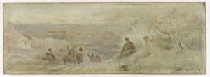 Esquisse pour la mairie de Montreuil-sous-Bois : Paysage - Repos sous les arbres, en 1892 - Claude Charles Bourgonnier