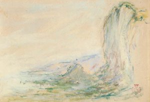 Les falaises à Étretat à marée basse